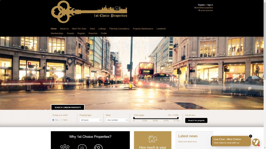 Screenshot of 1st Choice For Property Ltd, Doncaster website