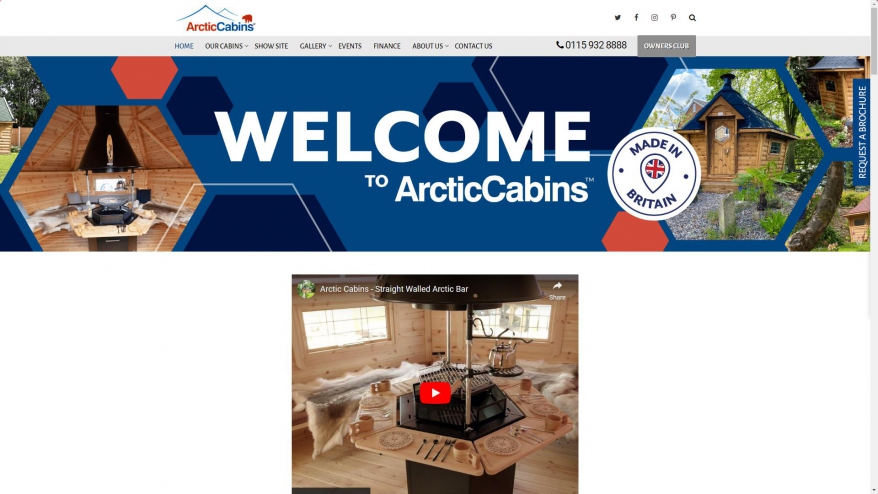 Screenshot of Arctic Cabins website
