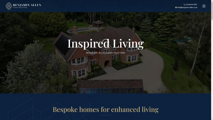Screenshot of Benjamin Allen Bespoke Homes website