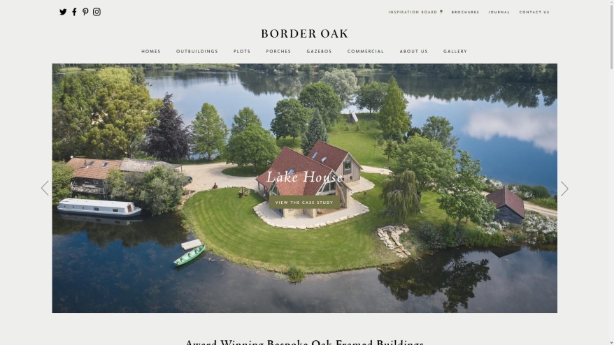 Screenshot of Border Oak Outbuildings website