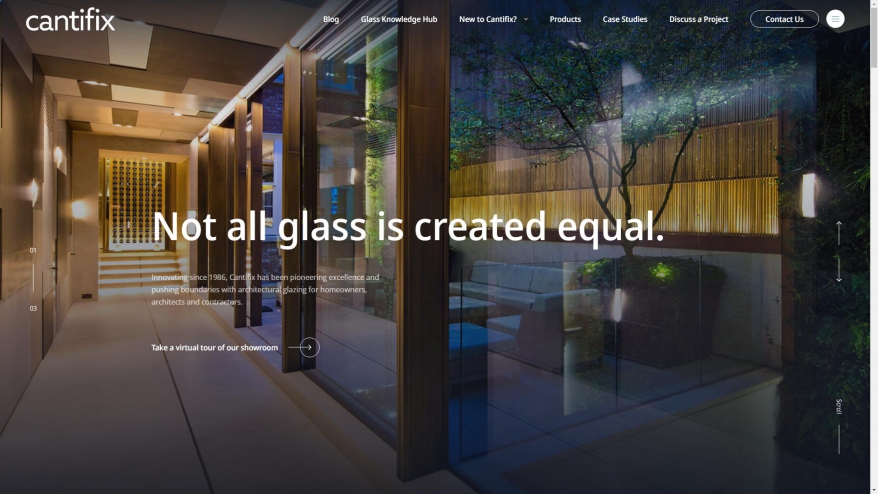 Screenshot of Structural Glazing & Architectural Glass Solutions website