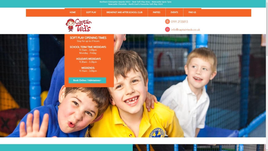 Screenshot of Captain Ted\'s Ltd website