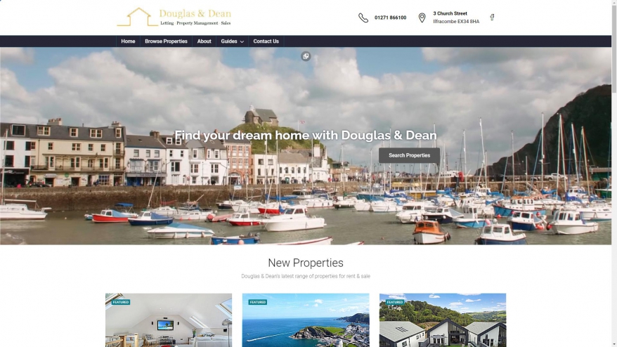Screenshot of Douglas and Dean Letting and Property Management website