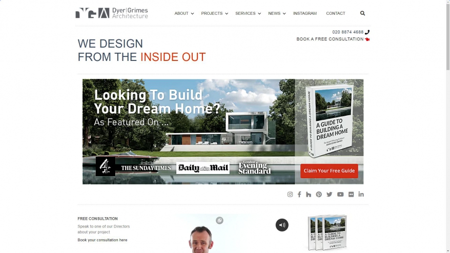 Screenshot of Dyer Grimes Architecture website