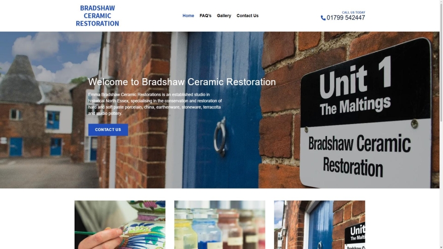 Screenshot of Bradshaw Ceramic Restorations website