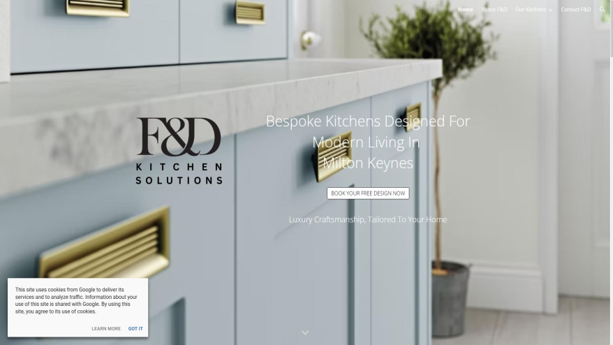 Screenshot of F & D Kitchens Solutions Ltd website
