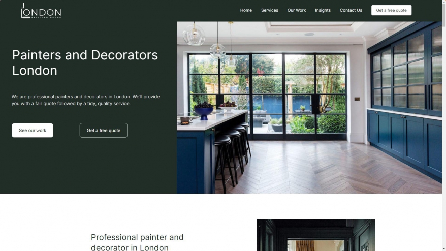 Screenshot of London Painting Group website