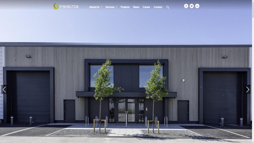 Screenshot of Pinington Ltd website
