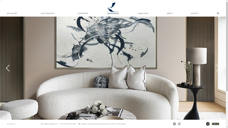 Screenshot of Quintessa Art Collection Ltd website