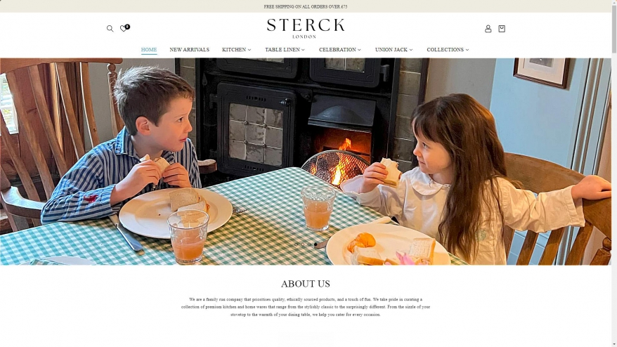 Screenshot of sterck website