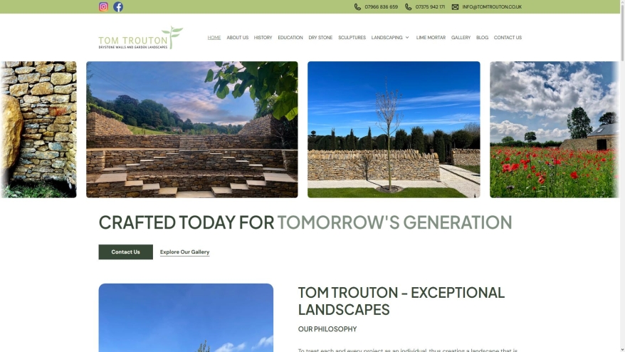 Screenshot of Tom Trouton website