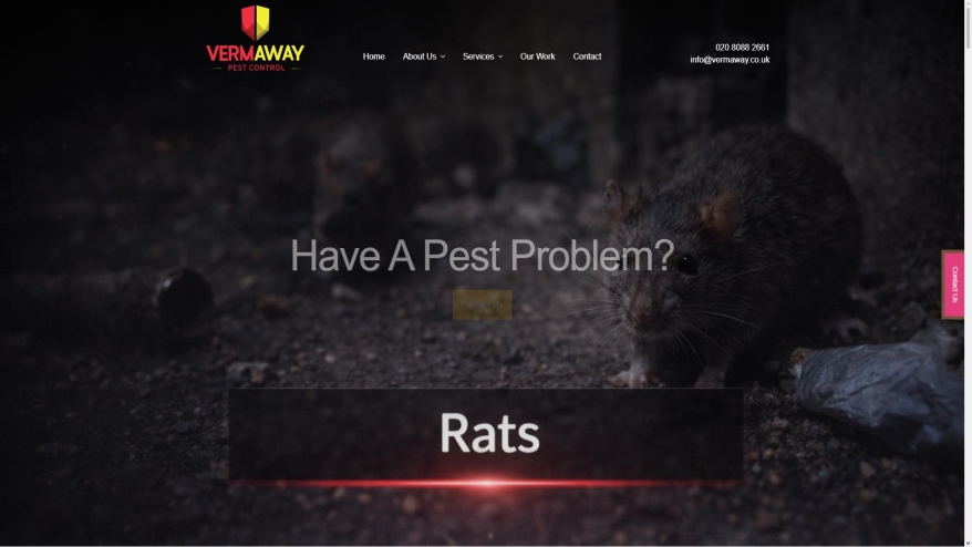 Screenshot of Vermaway Pest Control website