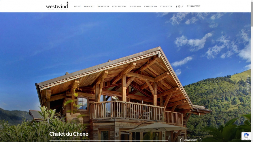 Screenshot of Westwind Oak website
