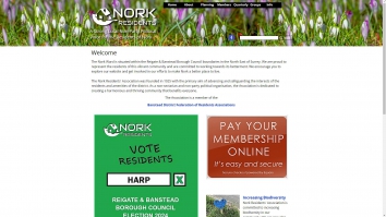Screenshot of Nork Residents Association website