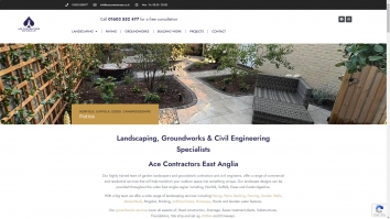 Screenshot of Ace Contractors East Anglia | Landscaping, Groundworks and Building Specialists website