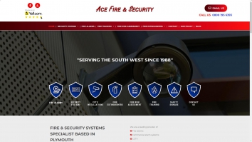 Screenshot of Ace Fire & Security website