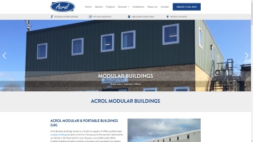 Screenshot of Acrol Modular Buildings Ltd website