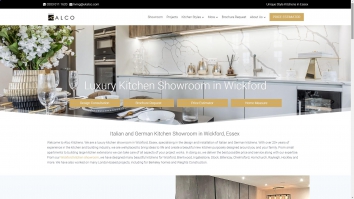Screenshot of Luxury Kitchen Showroom Wickford - Alco Kitchens website
