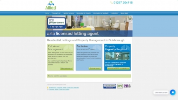 Screenshot of Allied Management Limited Letting Agents in Guisborough website