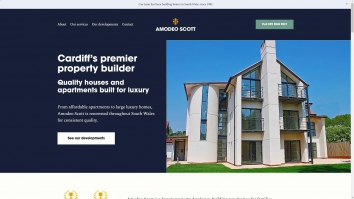Screenshot of Amodeo Scott | Property developer, high quality new buuilds and renovation work in South Wales website