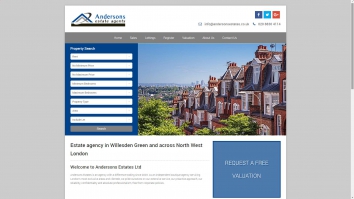 Screenshot of Andersons Estate Agents, NW2 website