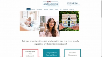 Screenshot of Anglo American Letting Agency, Milton Keynes website