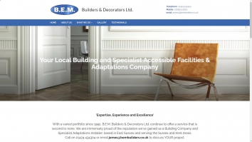 Screenshot of Bem Builders and Decorators LTD website