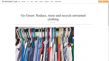 Screenshot of Go Green: Reduce, reuse and recycle unwanted clothing | The Berkshire Eagle | Pittsfield Breaking News, Sports, Weather, Traffic website