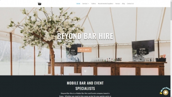 Screenshot of Beyond Bar Hire website
