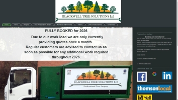 Screenshot of Blackwell Tree Solutions Ltd website