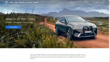 Screenshot of BMW Electric Cars | Electromobility | BMW UK website