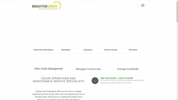 Screenshot of Brighter Green Engineering – Solar operations & maintenance specialists website