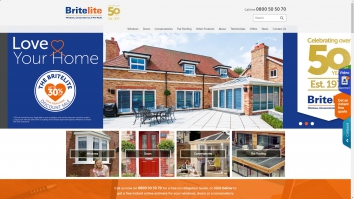 Screenshot of Britelite Windows - Double Glazing Windows, Doors and Conservatories website