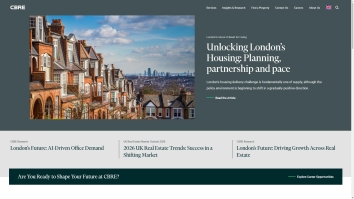 Screenshot of CBRE website