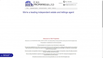 Screenshot of CBS Properties Small Heath Ltd website