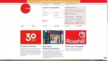 Screenshot of Central Estate Agents, Walthamstow website
