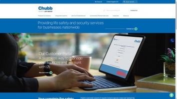 Screenshot of Chubb website
