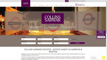 Screenshot of Collins Sarwar Estates, Harrow website