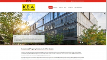 Screenshot of Commercial Property Consultants West Sussex | KBA Commercial website