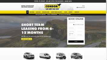 Screenshot of Condor Car & Van Hire website