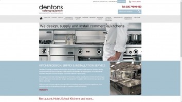 Screenshot of Dentons - Catering Equipment, London website