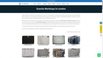 Screenshot of Bespoke Granite Worktops in London [For Kitchens | Bathrooms] website