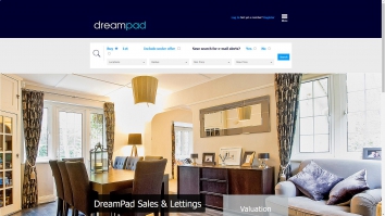 Screenshot of DreamPad Estate Agents in Hertfordshire & Essex website