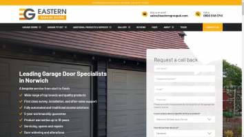 Screenshot of Secure Garage Doors Norwich | Eastern Garage Doors website