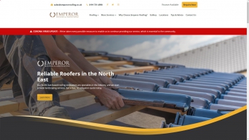 Screenshot of Emperor Roofing & Landscaping Ltd website