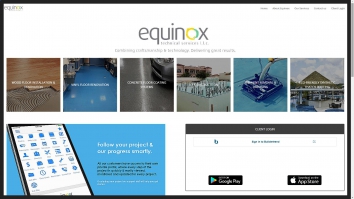 Screenshot of Equi Nox Technical Services - Flooring | Underwater Robotic Cleaning | Green Buildings website