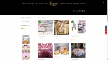 Screenshot of Chair Hire Archives - Event Decor Hire website