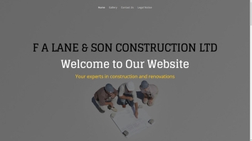 Screenshot of F A Lane & Son Construction Ltd website