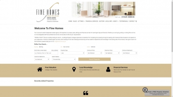 Screenshot of Fine Homes website