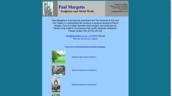 Screenshot of Paul Margetts Sculpture and Metal-Work website